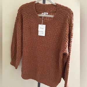 Miracle Women's Textured Knit Sweater in Tan